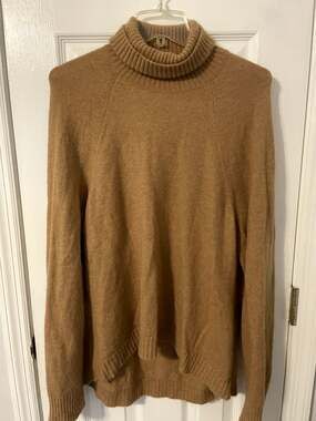 Camel Colored J Crew Alpaca Wool Blend Turtleneck Sweater